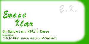 emese klar business card